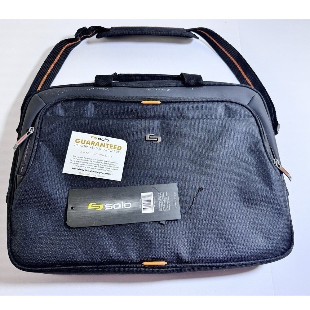 Solo Urban UBN101-4 15.6' laptop messenger bag black orange NWT